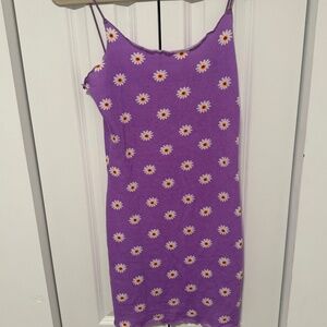 Daisy Print Mini Slip Dress